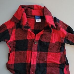 Old navy Buffalo plaid 0-3m shirt